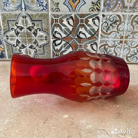 Вазочка Ваза Красное стекло СССР