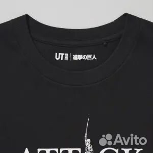 Футболка Uniqlo UT Attack on Titan Logo, черный