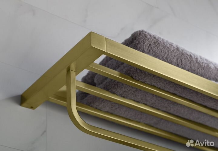 Полка для полотенец латунь Timo Selene золото 1