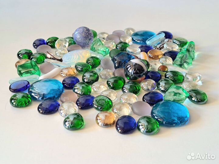 Цветные камешки для декора аквариума марблс