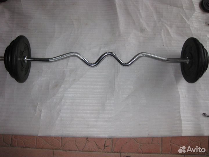 Продам штангу с обрезин.блинами 40.5;43;39,35 кг