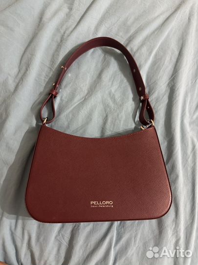Сумка натуральная кожа бордовая