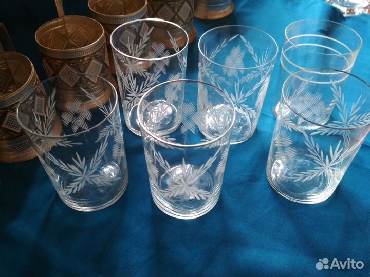 Хрустальные рюмки,стаканы,подстаканники СССР