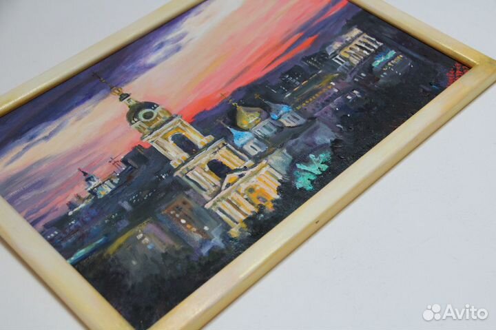 Этюд: Закат за Новоспасским. 20х30см. Холст, масло