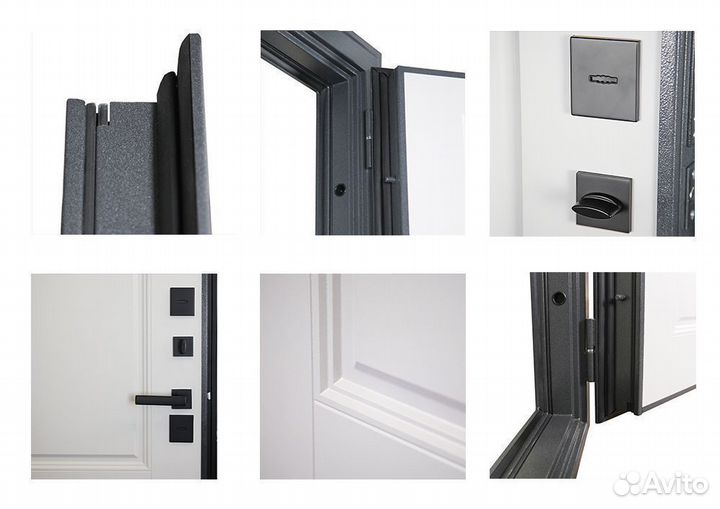 Дверь с терморазрывом и зеркалом букле графит