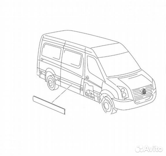 Молдинг двери правой Volkswagen Crafter 2013