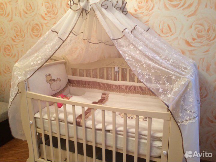 Бортики и балдахин в кроватку
