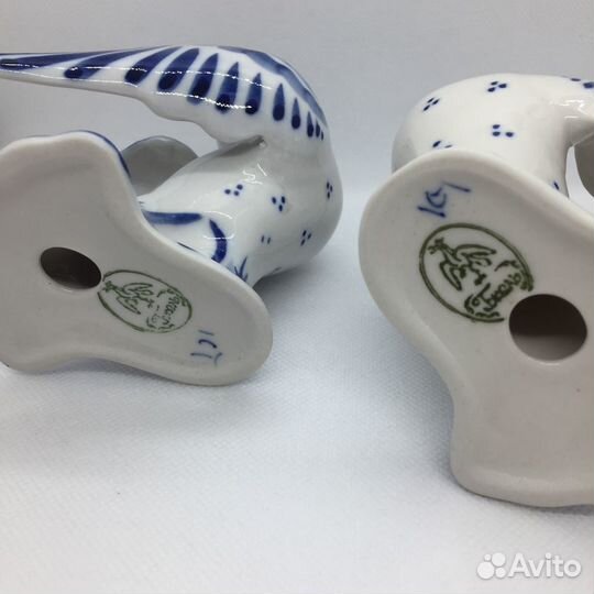 Скульптура гжель пара голуби