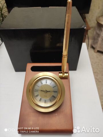 Настольный набор для руководителя часы с ручкой