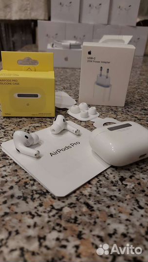 Airpods pro с шумоподавлением + блок 20W + чехол