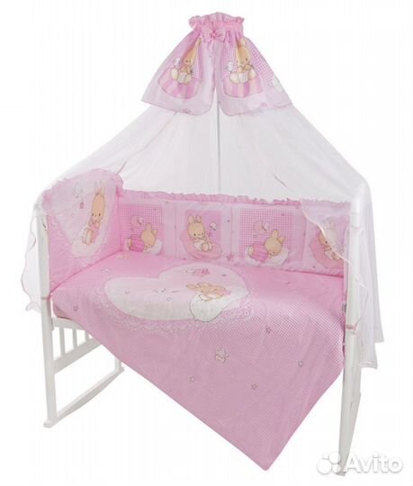 Комплект балдахин и бортики в детскую кроватку
