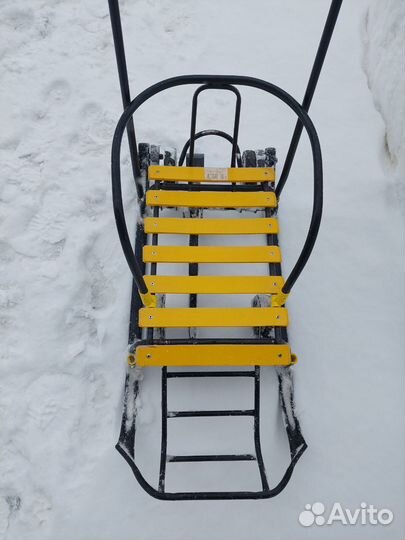 Детские санки на колесах с шерстяным матрасом