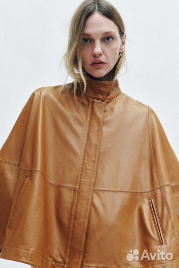 Кейп из натуральной кожи Zara