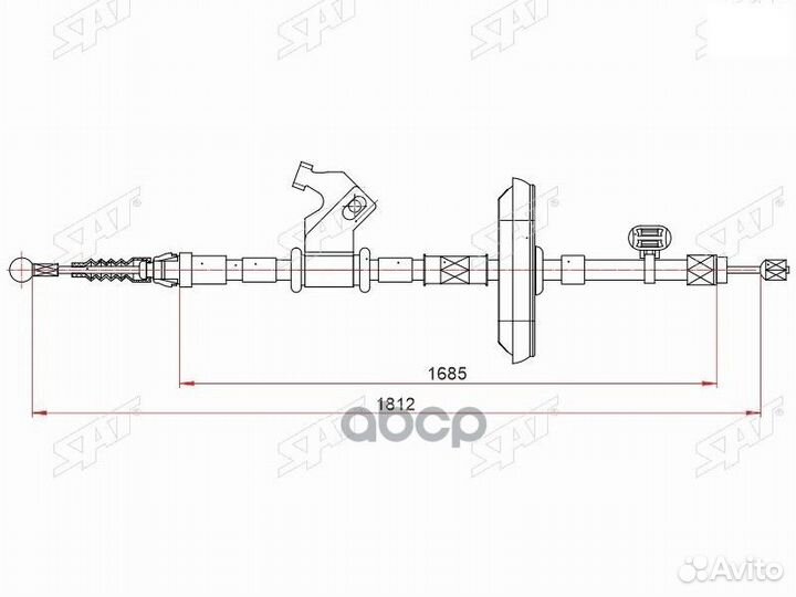 Трос ручного тормоза opel astra J LH 10-15/chev