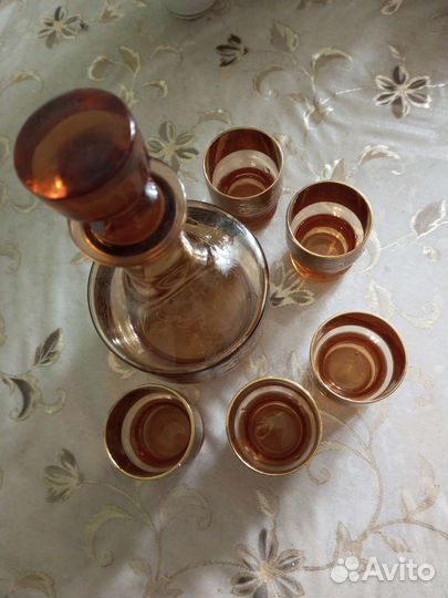 Графин со стопками 60 г. Богемия СССР