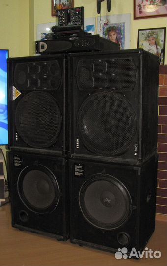 Колонки Pro 4320W Сабы Усилитель Микшер Микрофон