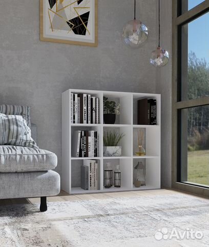 Стеллаж ст3.3 (9 ячеек) квадратный 3х3 белый