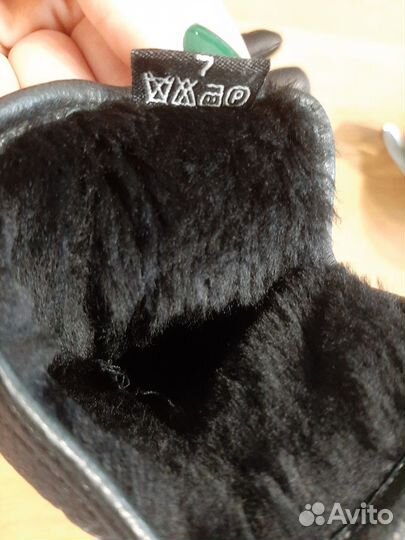 Перчатки женские кожаные с овчиной 7 р