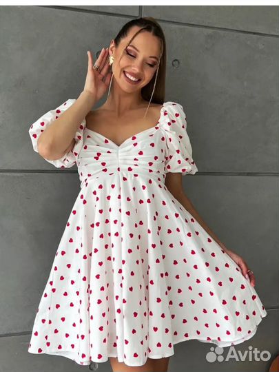 Платье с сердечками baby doll