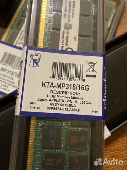 Оперативная память ddr4 16gb Apple KTA-MP318/16G