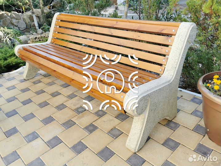 Лавка из бетона классик от производства