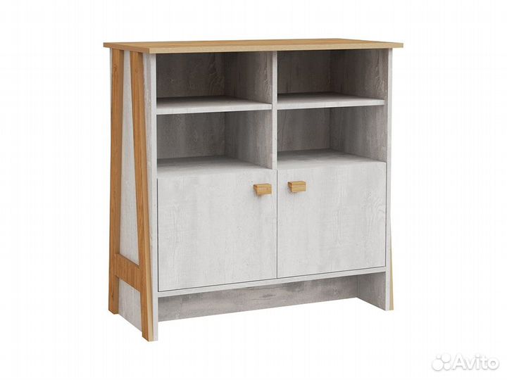 Тумба 2Д скандинавия 1, Бетон пайн светлый + Дуб Н