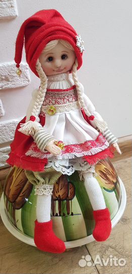 Кукла Тролька, ручной работы,новогодние игрушки