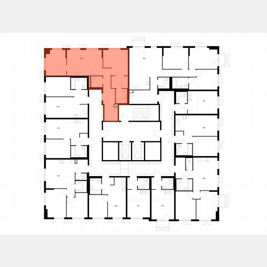 2-к. квартира, 66,6 м², 12/17 эт.