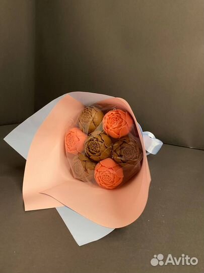 Пионы из Бельгийского Шоколада - 7 шт в Букете