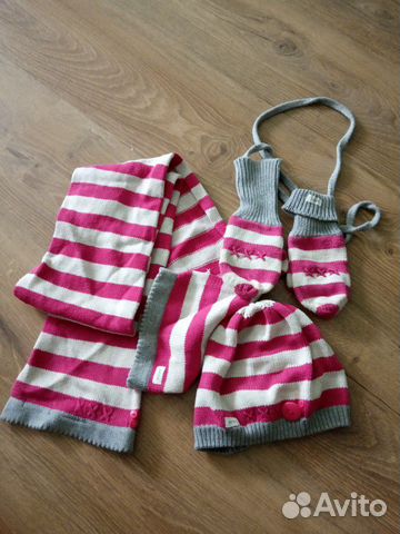 Комплект шапка, шарф, варежки Mexx хлопок