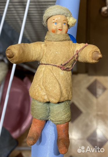 Ёлочная игрушка мальчик Казачок Вата СССР