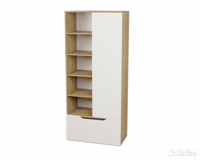 Стеллаж коллекции Мозаика (вяз швейцарский+белый)