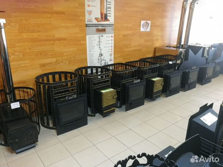 Печи для бани чугунные, из котловой стали тяжелые