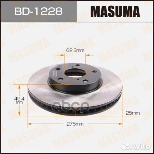 Диск тормозной BD-1228 Masuma