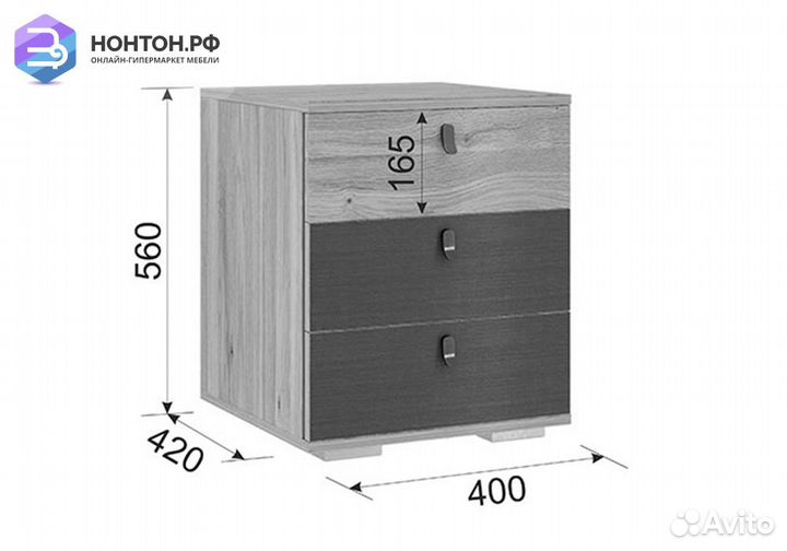 Тумба Модерн 25.01 дуб мария / бронза