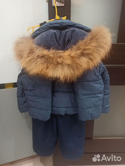 Пуховик комбинезон с курткой для мальчика с мехом