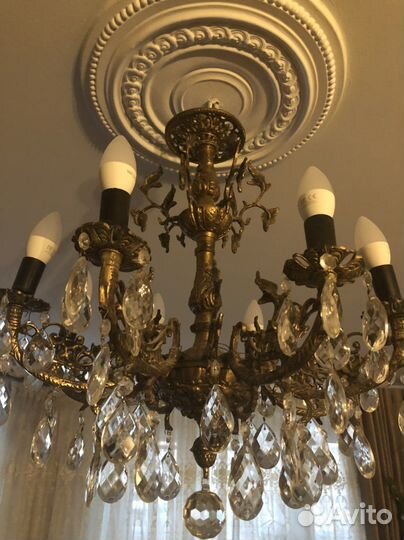 Антикварная Люстра и торшер бронза 1925 года