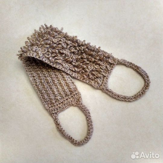 Эко-мочалка длинная с ручками из джута