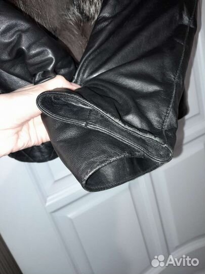Куртка кожаная женская с чернобуркой размер М