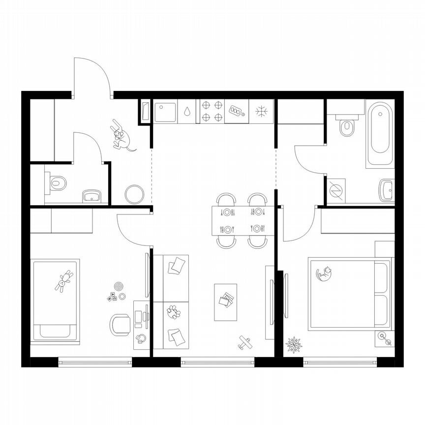 2-к. квартира, 53,5 м², 7/32 эт.