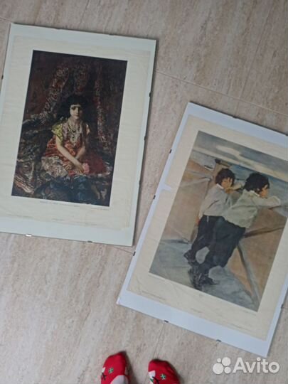 Репродукции СССР 1963г в стекле 50 на 70 см