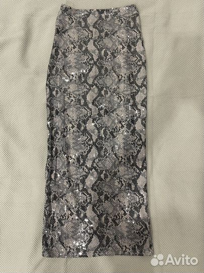 Юбка змеиный принт maag