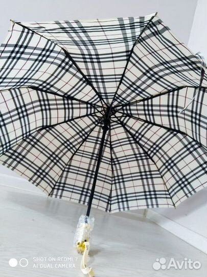Клетчатый зонт полуавтомат новый