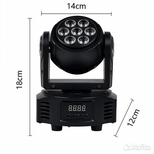 Яркая Вращающаяся голова Mini LED Wash 7 rgbw