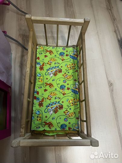 Кроватка деревянная для пупса