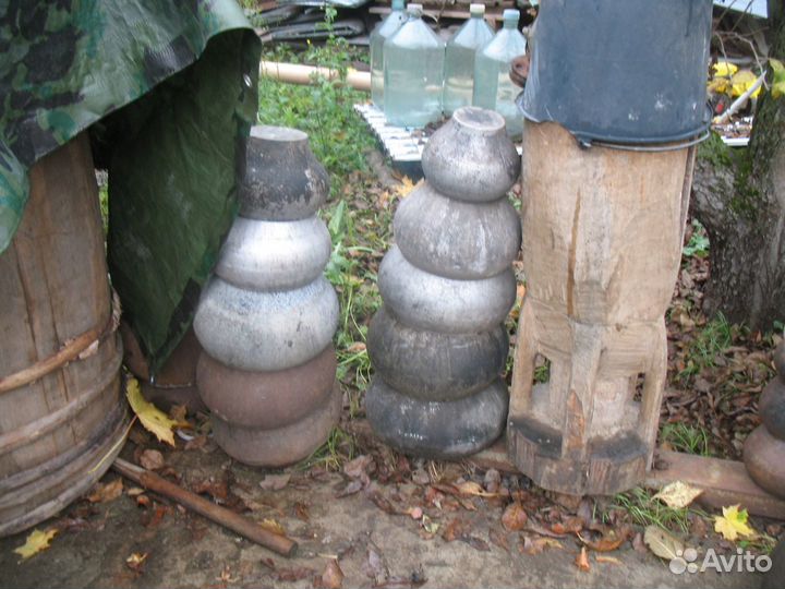 Чугунный горшок старинный чугунок ухват