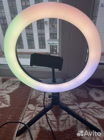 Кольцевая лампа 26 см rgb