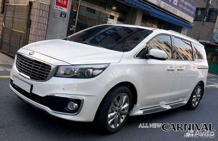 Пороги KIA Carnival 2014-2020 Mobis белые