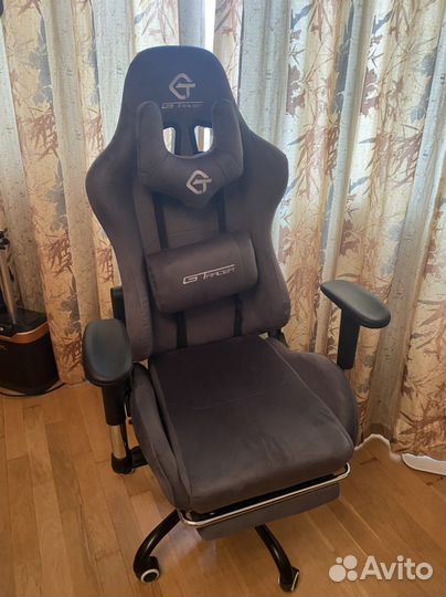 Компьютерное кресло chairman велюр серое