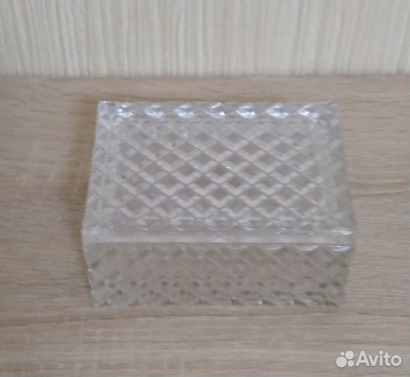 Шкатулка с крышкой хрустальная. СССР. Винтаж